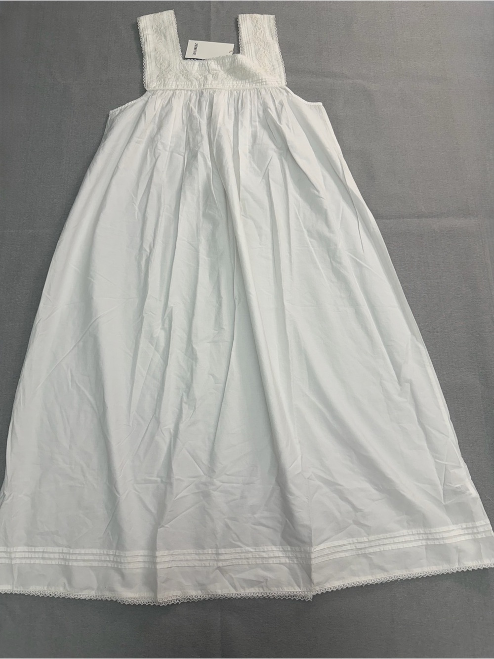 White Cotton Zara Home Embroidered Nightdress Size L